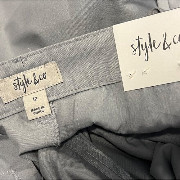 Style & Co Mid Rise Eyelet-Trim Womens Capri Pants Size 12 Gray New - Picture 6 of 11